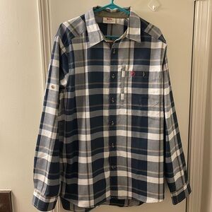 Fjallraven Navy and Tan Checkered Shirt